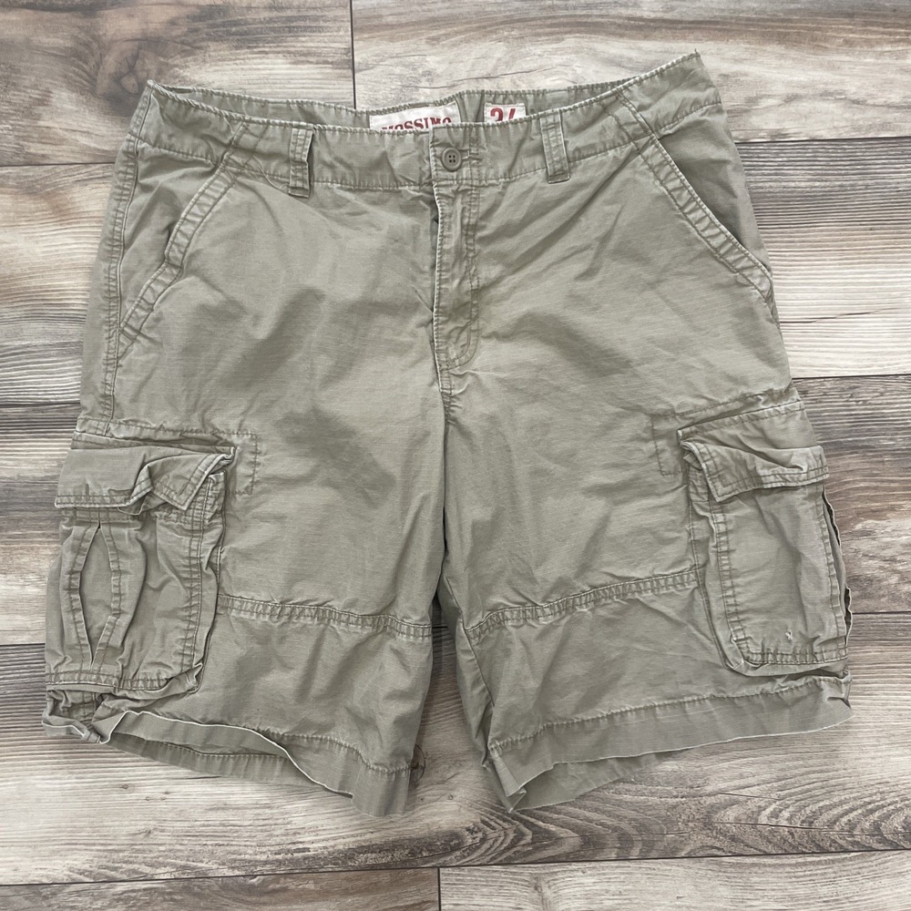 Vintage Mossimo Cargo Supply Shorts Men 36 Beige Workwear Chino Hybrid Y2K